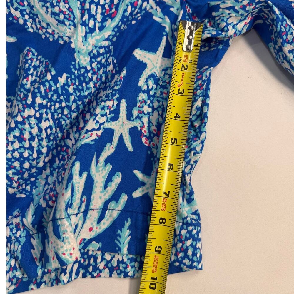 Lilly Pulitzer Chipper Shorts Size 4 Blue Coral Starfish Coastal Print Reef - Picture 13 of 13